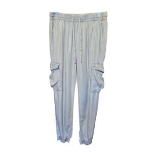 Ecothreads Pullon Jogger Pants Womens Large Blue 100% Lyocell Pockets Relaxed